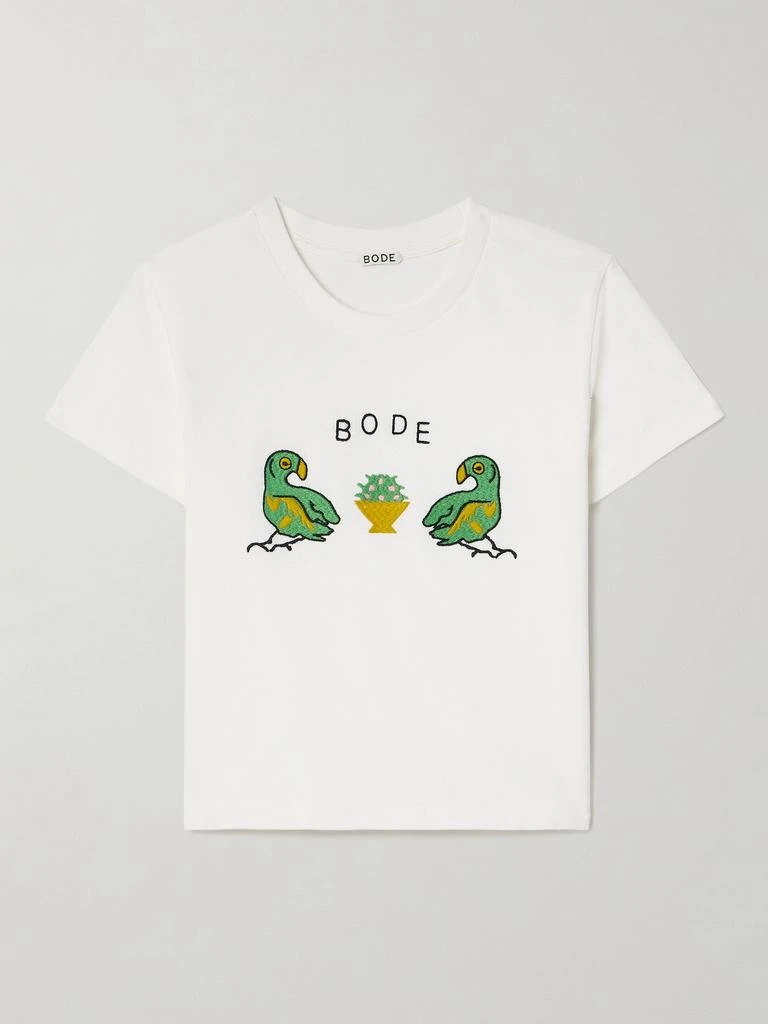 BODE Twin Parakeet 刺绣纯棉平纹布 T 恤 1