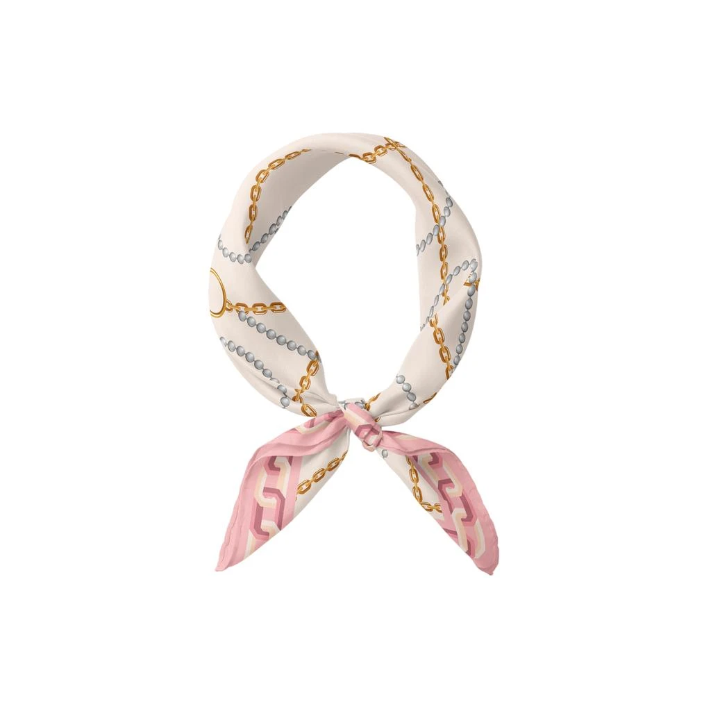 LePARMENTIER Paris Heritage Chain and Pearls Silk Bandana 3