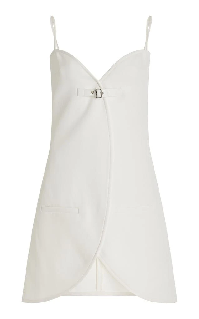 Courrèges Courrèges - Ellipse Buckle-Detailed Twill Mini Dress - White - FR 36 - Moda Operandi 1