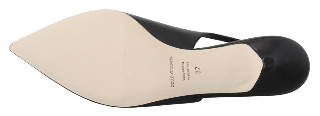 Dolce & Gabbana Dolce & Gabbana Black Leather Slingbacks Heels Pumps Shoes