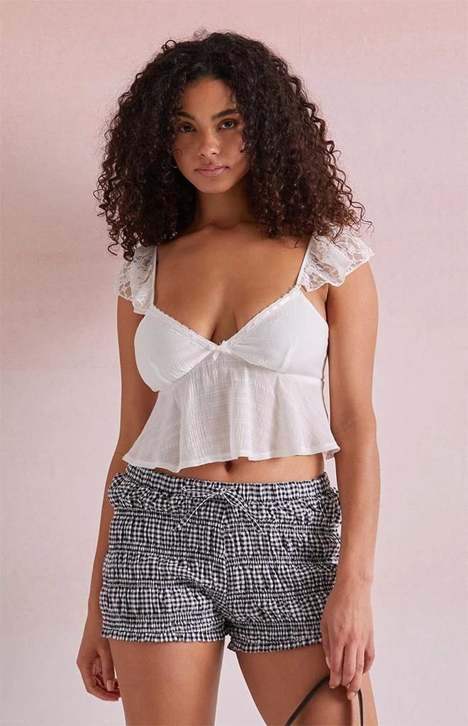 Beverly and Beck Gingham Ruched Bloomer Shorts 2