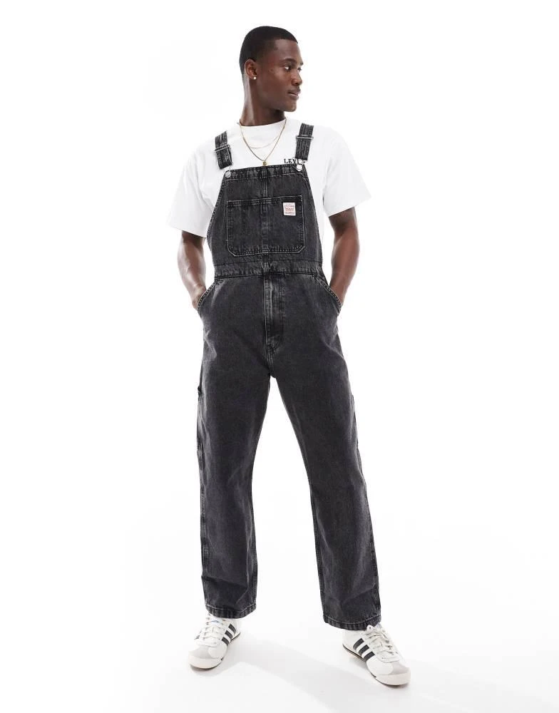 Levi's Levi's Workwear straight fit dungaree jeans in black 1