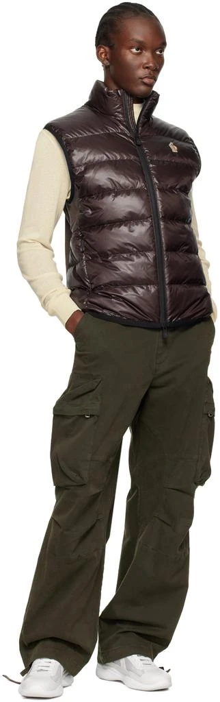 Moncler Brown Paneled Down Vest 4