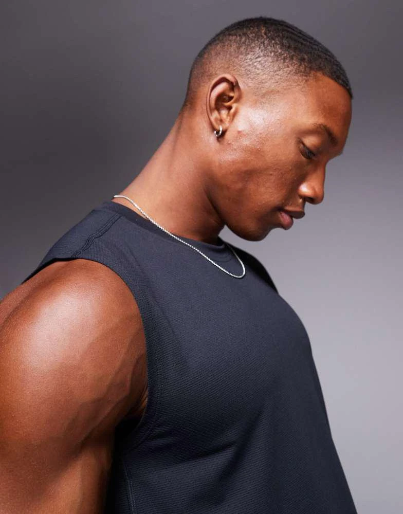 ASOS 4505 Icon training sleeveless tank with quick dry 2 pack in black and charcoal 2
