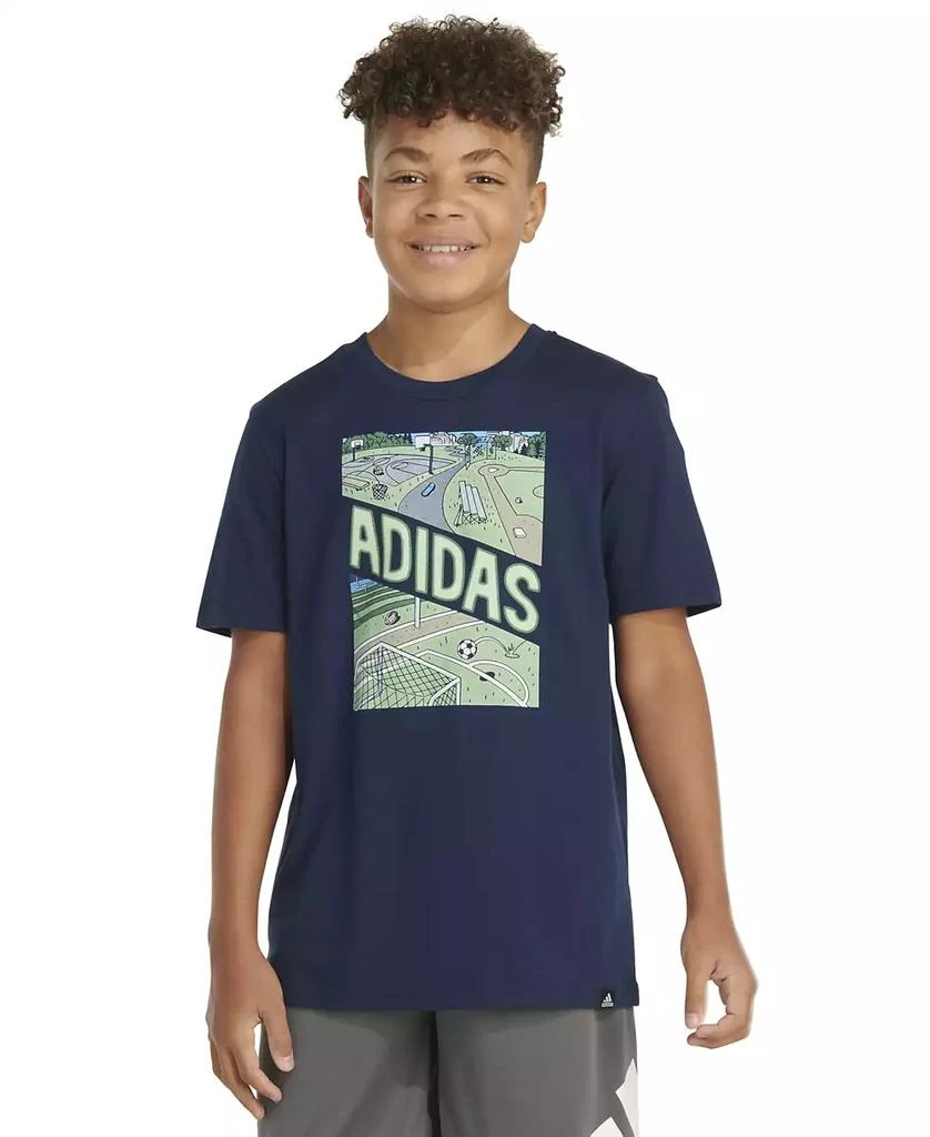 adidas Big Boys Short-Sleeve Play Sport Graphic Cotton T-Shirt 7