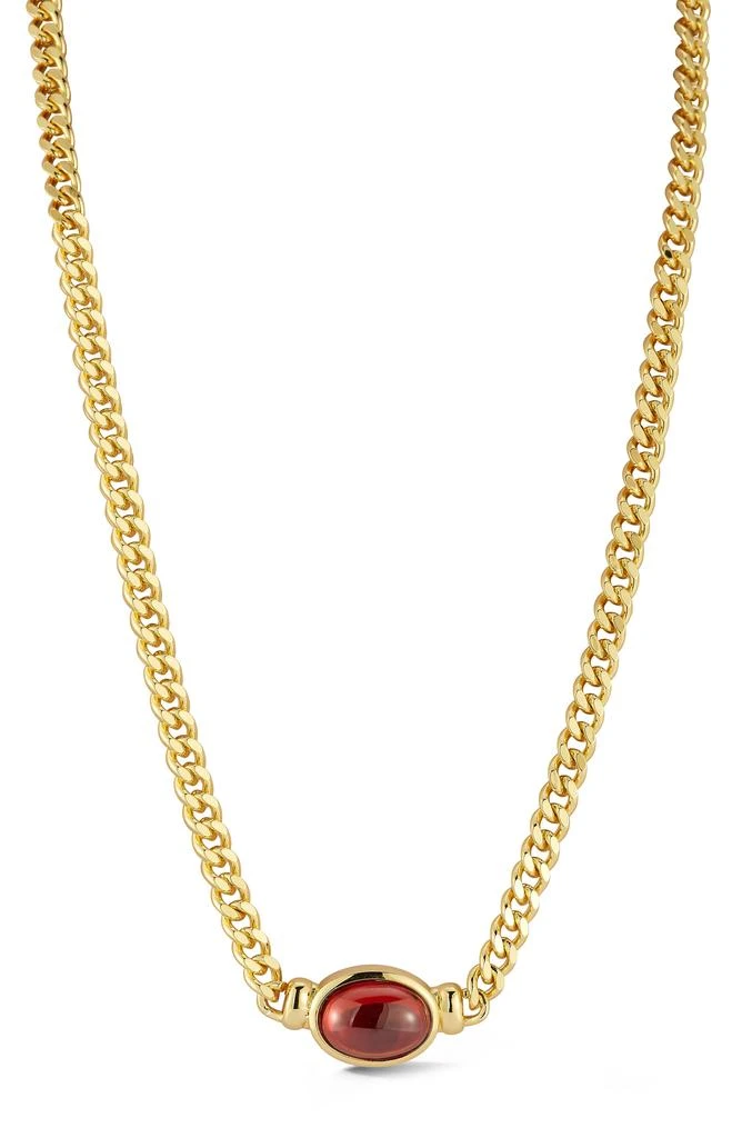 CHLOE AND MADISON Cubic Zirconia Curb Chain Necklace