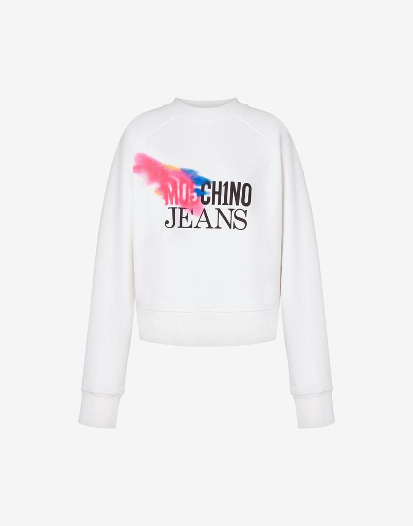 Moschino Jeans Painted Logo Sweatshirt With Print