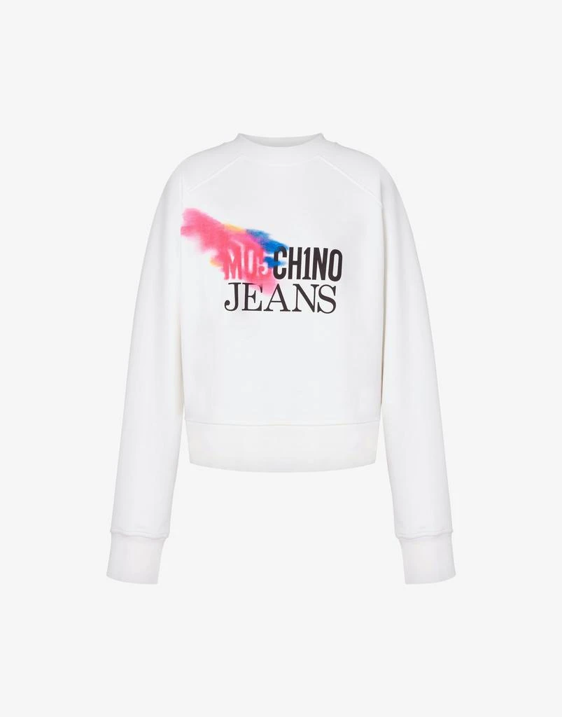 Moschino Jeans Painted Logo Sweatshirt With Print 1