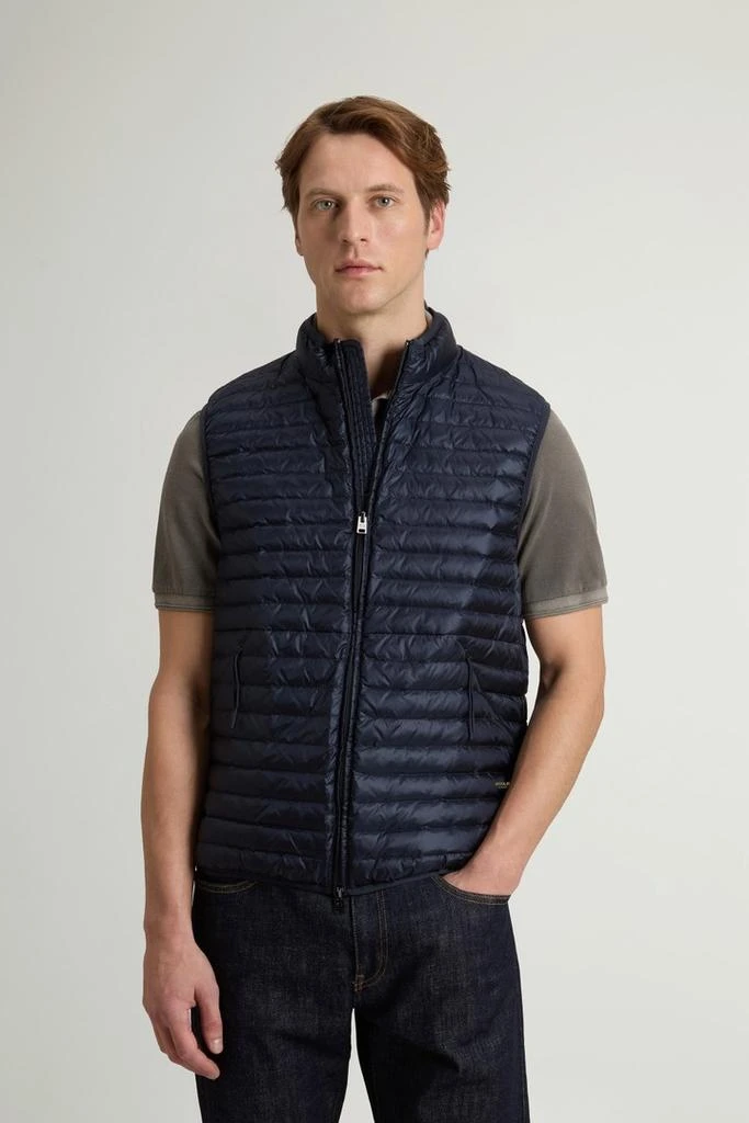 Woolrich Allen Padded Vest in Ripstop Nylon - Men - Gray