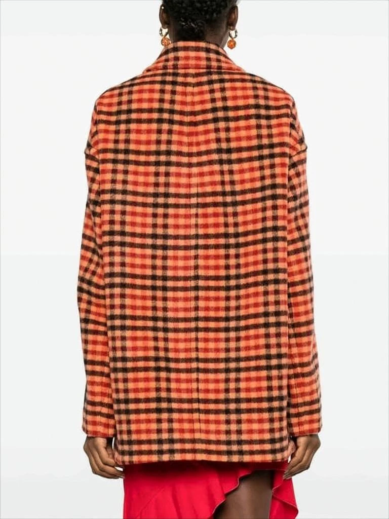 Marni Boxy Mid-Length Trench Coat with Bold Checkered Pattern 4