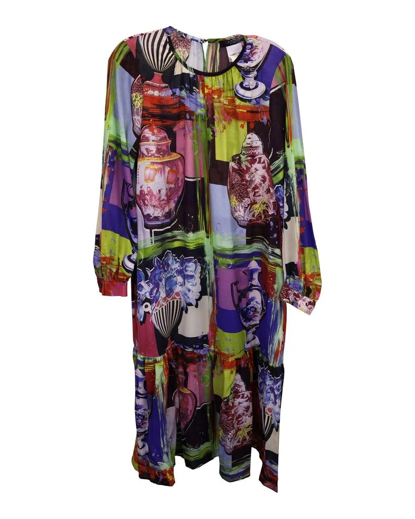 Max Mara Weekend Max Mara Cassino Printed Midi Dress in Multicolor Silk 1