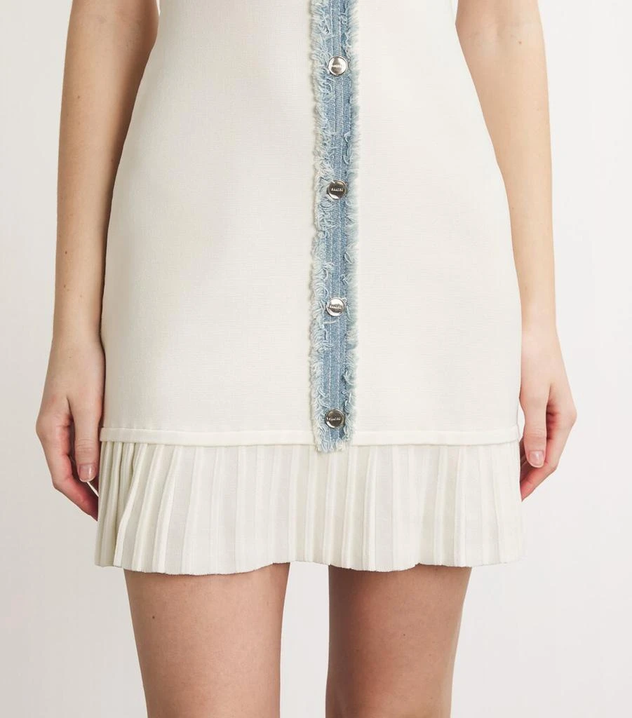 white christmas dresses Sandro DENIM-TRIM KNITTED MAXI DRESS main image 1