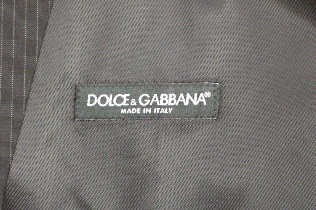 Dolce & Gabbana Dolce & Gabbana Black Striped Wool Single Breasted Vest 6