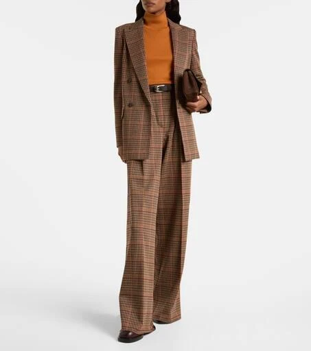 Max Mara Guelfo checked wool and cotton blazer 2