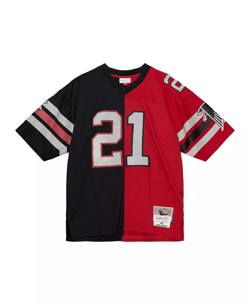 Mitchell & Ness Men's Deion Sanders Black, Red Atlanta Falcons Big and Tall Split Legacy Retired Player Replica Jersey 4