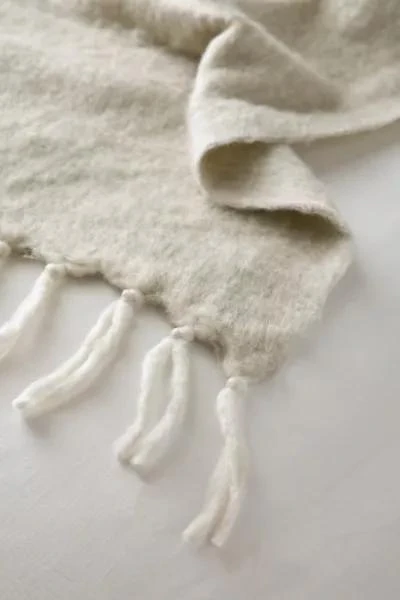 Urban Outfitters Solid Faux Mohair Fur Throw Blanket 3
