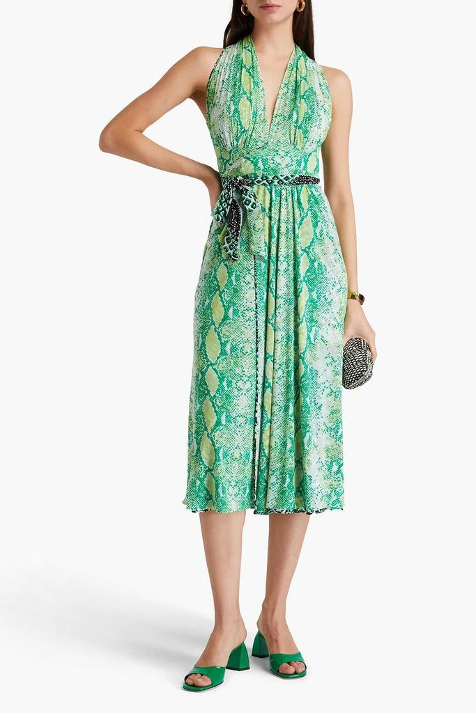 Diane von Furstenberg Pia reversible printed stretch-mesh midi wrap dress 5