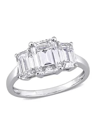 Belk 
Co. 2.75 ct. t.w. Created Moissanite Octagon 3-Stone Engagement Ring in 10k White Gold