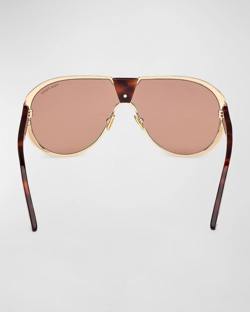 Tom Ford Men's Vicenzo Metal and Acetate Aviator Sunglasses 6