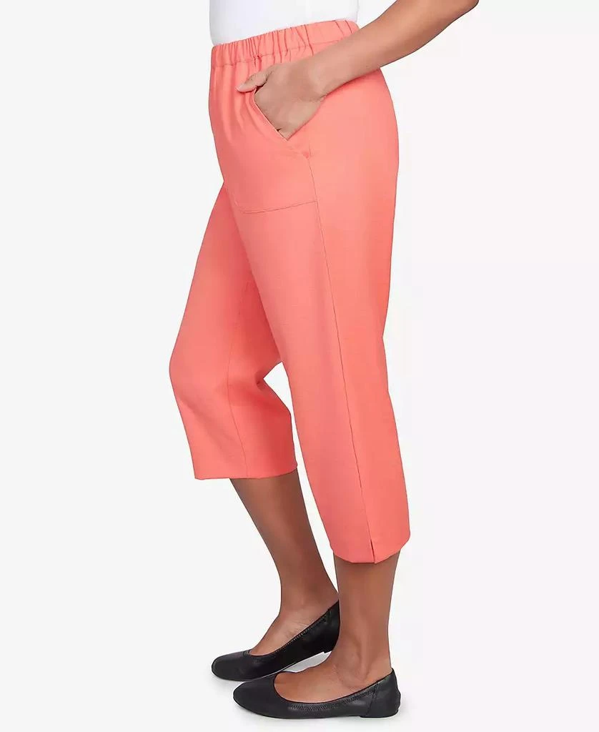 Alfred Dunner Women's Catalina Island Patch Pocket Elastic Waistband Capri Pants 4