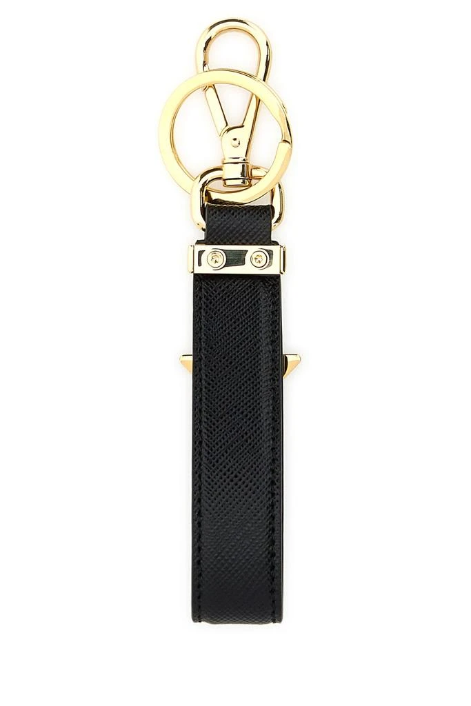 Prada Black leather key ring