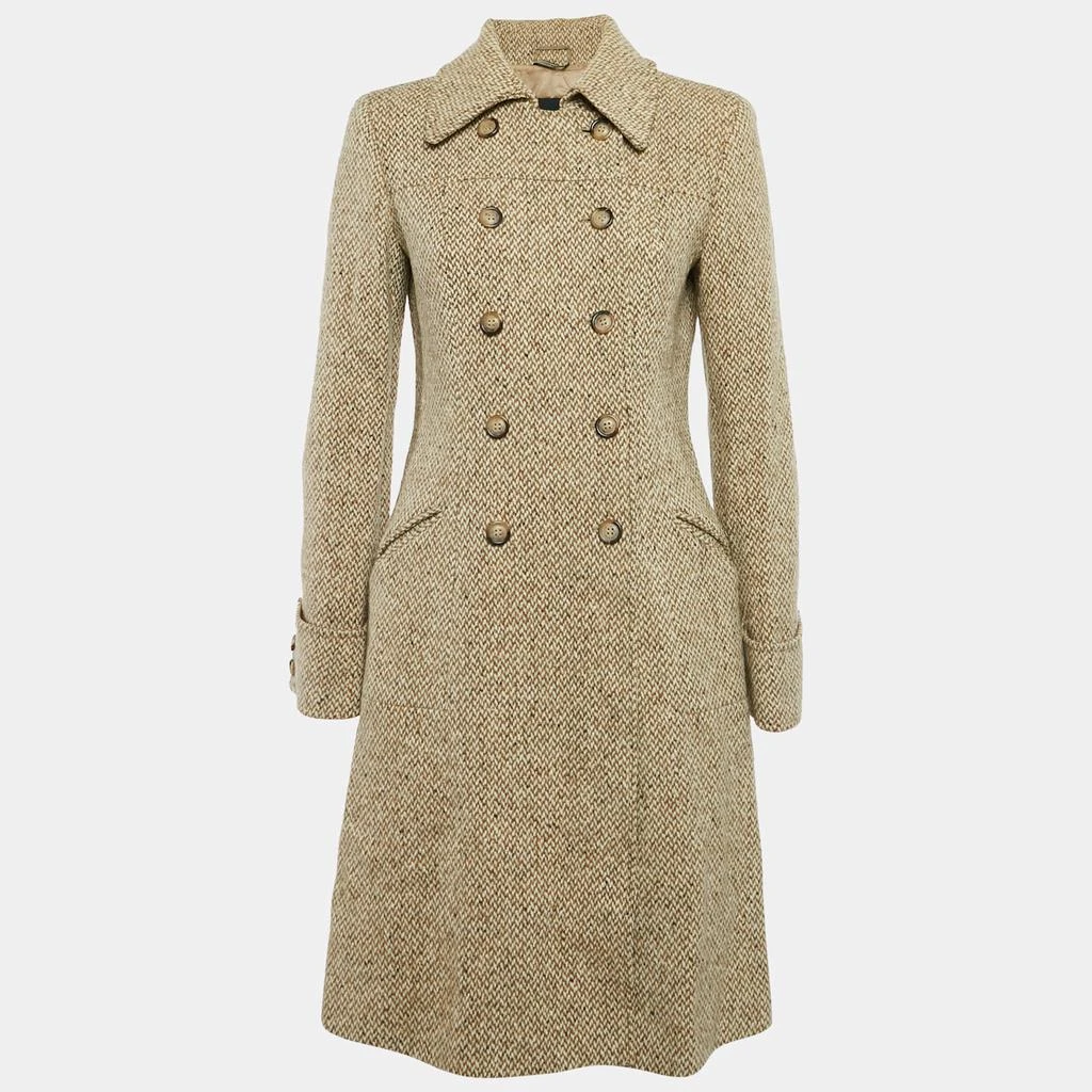 Weekend Max Mara Weekend Max Mara Beige Wool Double Breasted Long Coat S 1