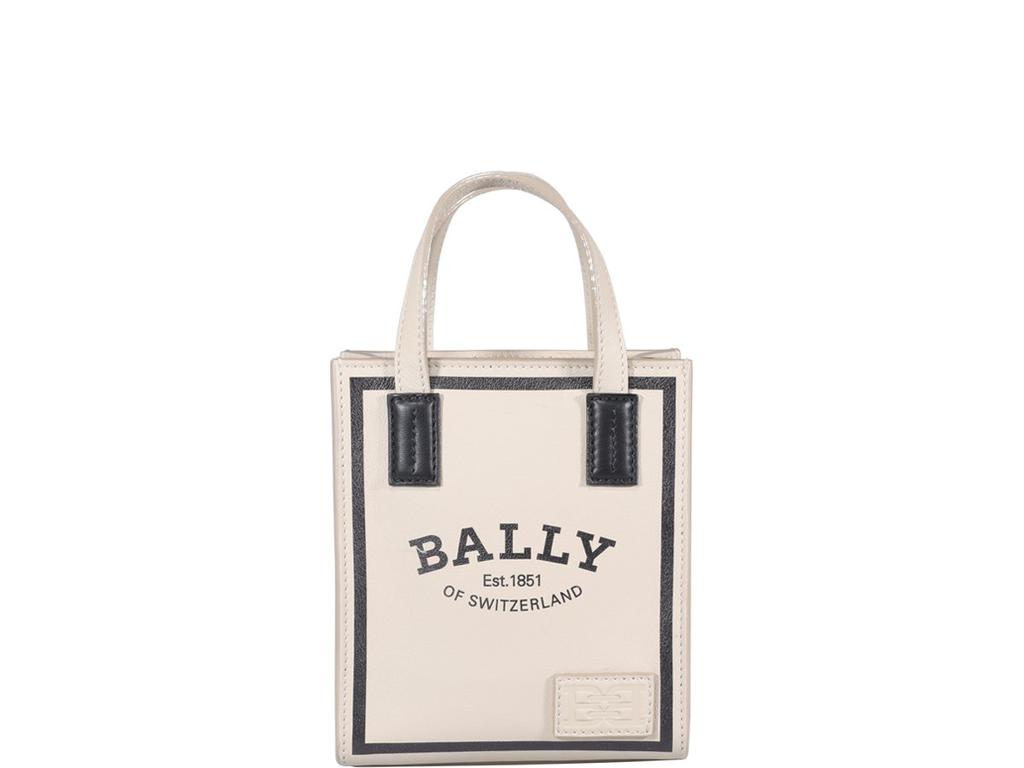 【送料&関税込】Bally Logo Patch Striped Top Handle Bag Bally Bally Logo Patch Striped Top Handle Bag - Tote Bags