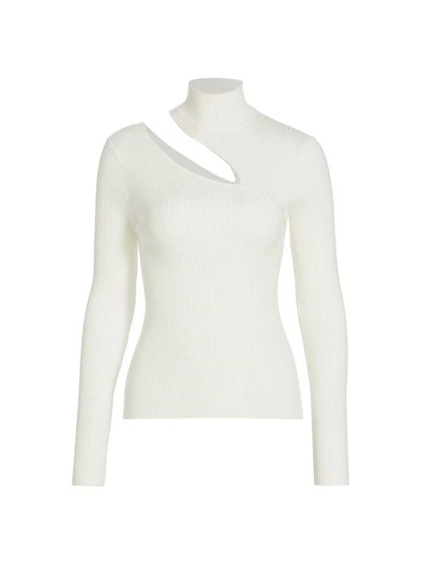 Ramy Brook Lexi Rib-Knit Slash Sweater 5