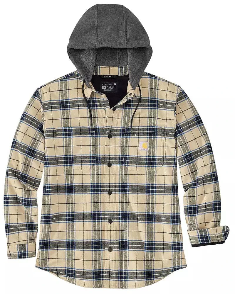 Carhartt Carhartt Men's Flannel Fleece Lined Hooded Shirt Jacket 6