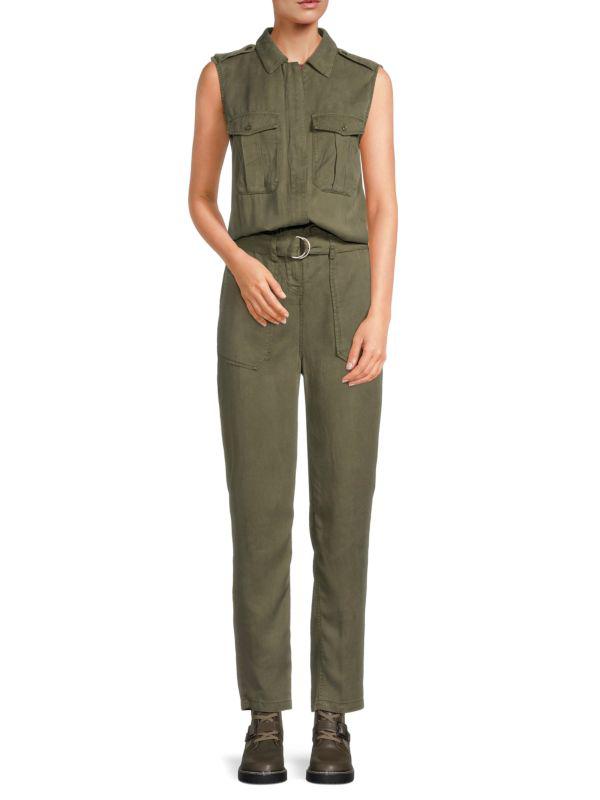 Etienne Marcel Belted Slim Leg Cargo Jumpsuit