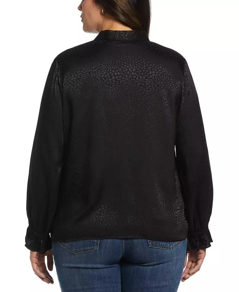 Rafaella Plus Size Tie Front Long Sleeve Blouse 3