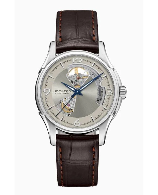 Hamilton Hamilton Jazzmaster Open Heart Automatic Silver Dial Leather Strap Men's Watch H32565521 1