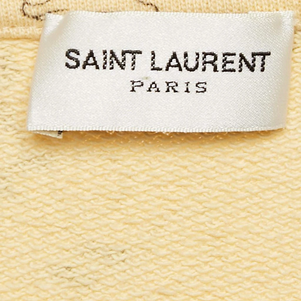Yves Saint Laurent Saint Laurent Paris x Disney Yellow Mickey Mouse Print Cotton Knit Sweater XS 4