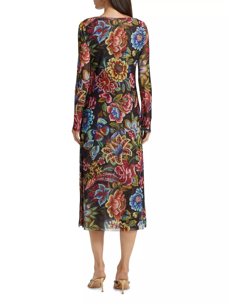 Johnny Was Maldova Floral Mesh Midi-Dress 5