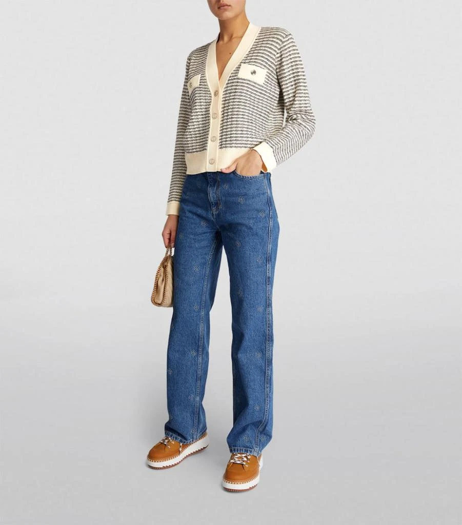 Sandro Wool-Rich Striped Cardigan 2