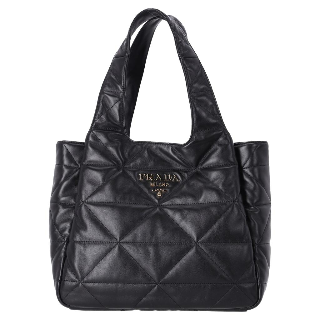 Prada Large Quilted Nappa Tote Bag In Black Leather - Tote