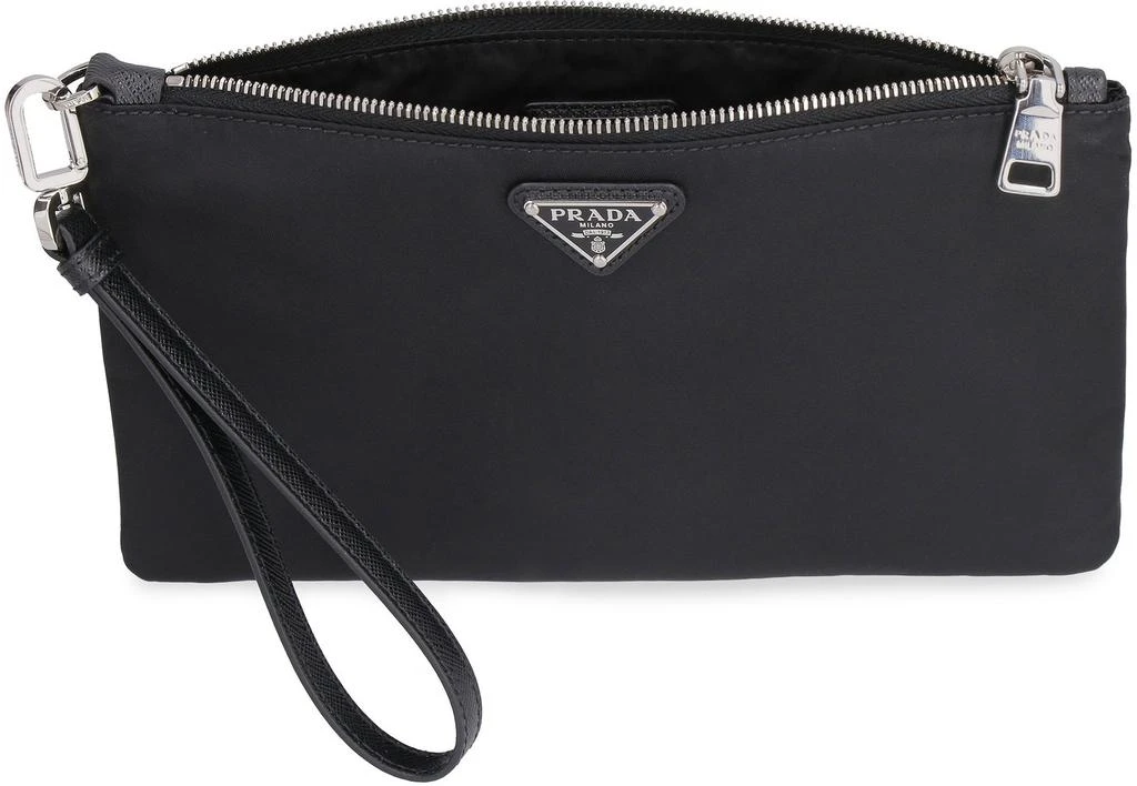 Prada Prada Logo Plaque Zipped Pouch Bag 4