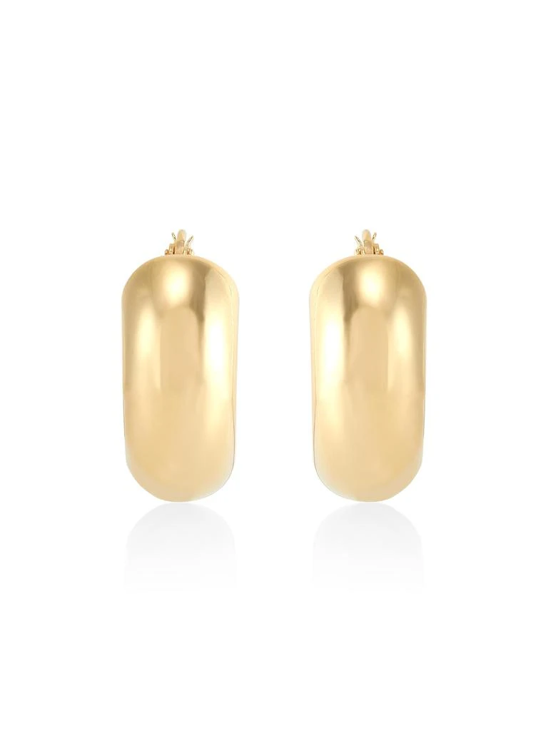 Saks Fifth Avenue 18K Yellow Goldplated Sterling Silver Chunky Hoop Earrings 2