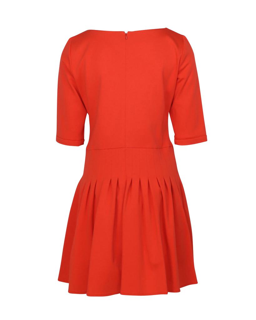Issa Pleated Dress in Orange Viscose