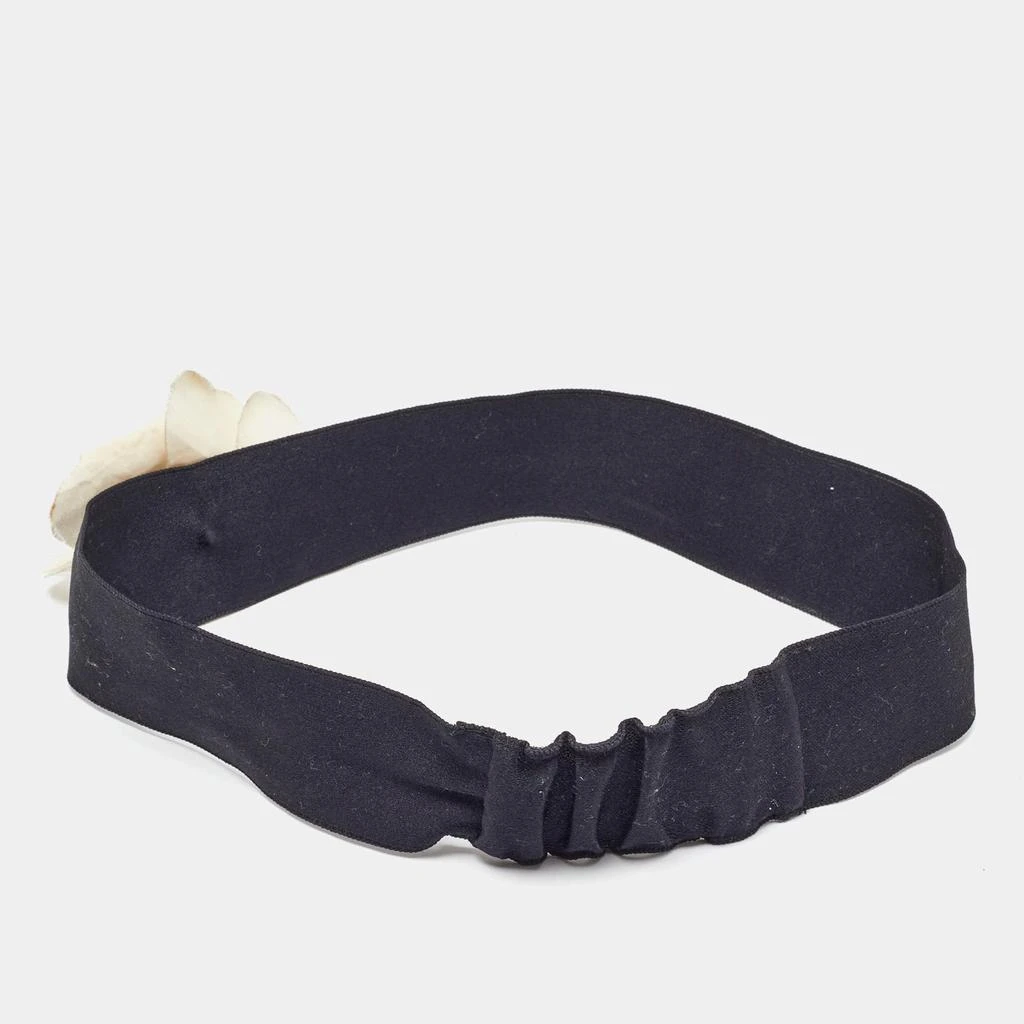 Chanel Chanel Black Satin Camellia Detail Headband 2