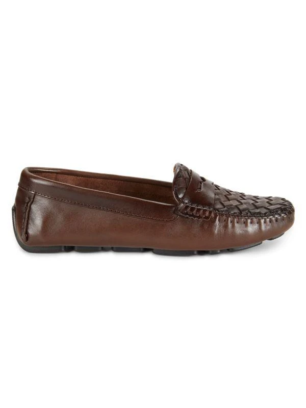 Saks Fifth Avenue Textured Leather Driving Penny Loafers 1