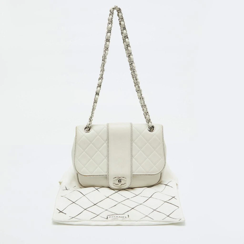 Chanel Chanel White Quilted Leather Elementary Chic Flap Bag 14