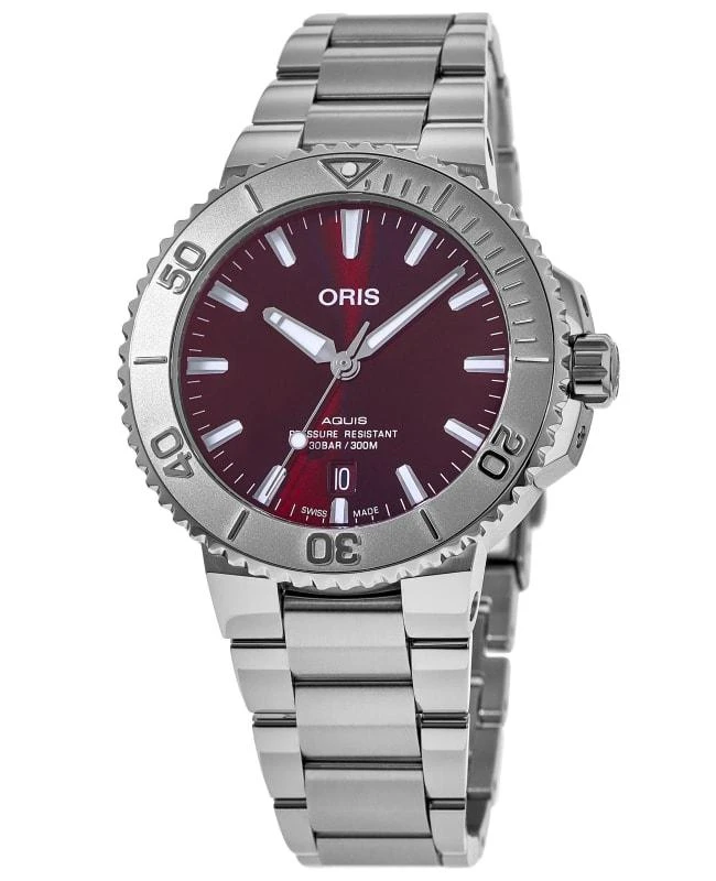 Oris Oris Aquis Date Automatic Red Cherry Dial Steel Men's Watch 01 733 7730 4158-07 8 24 05PEB 1