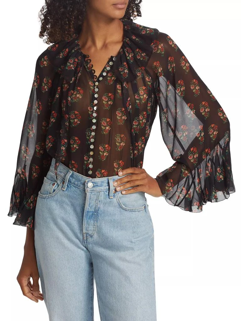 DÔEN Kahira Floral Silk Blouse 3