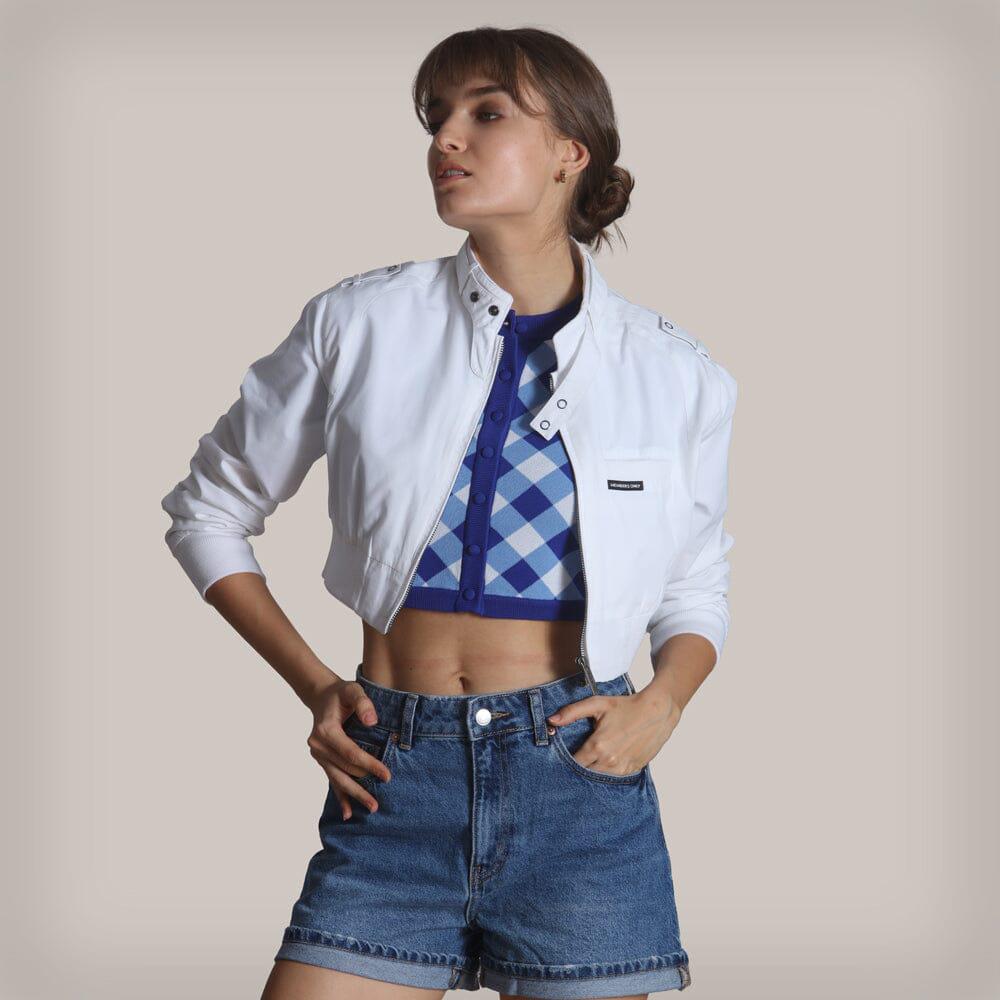 Members Only Women's Mini Cropped Racer Jacket