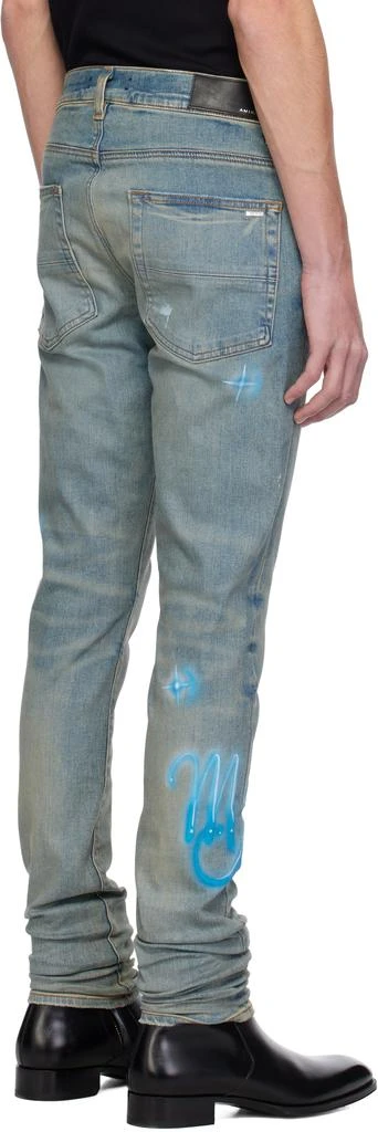 AMIRI Blue Amiri Airbrush Logo Skinny Jeans 3