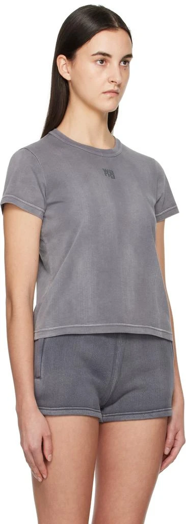 Alexander Wang Gray Puff Logo Shrunken T-shirt 2