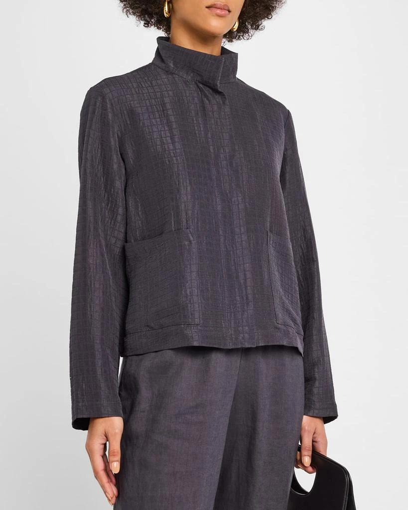 Eileen Fisher Stand-Collar Textured Jacket 4