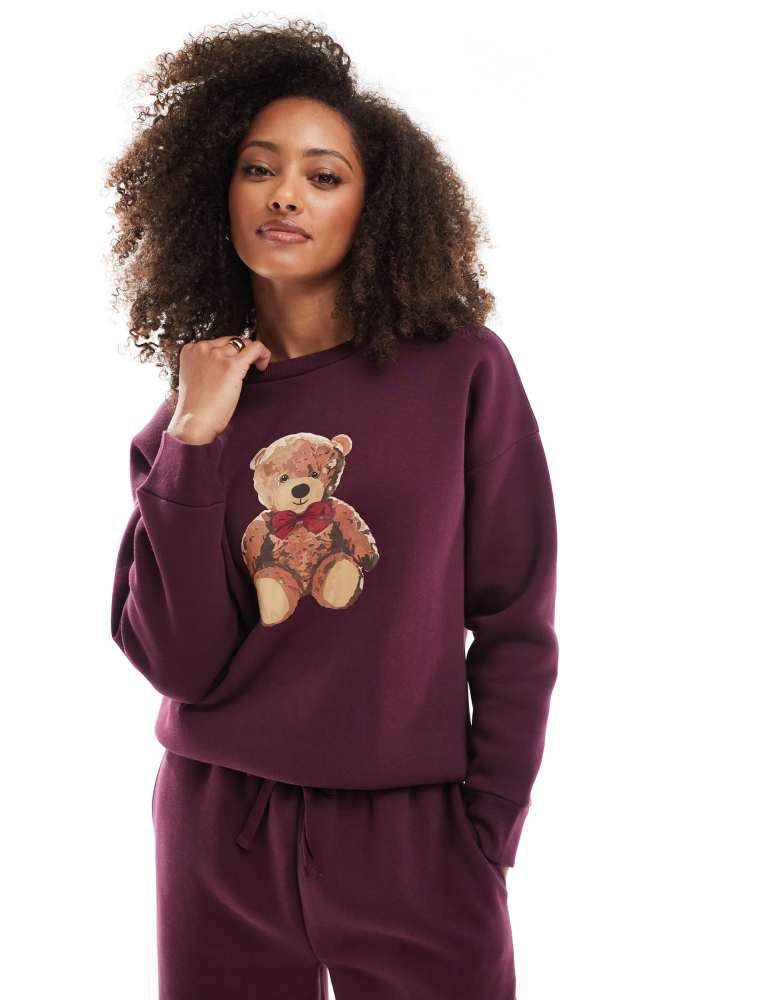 Miss Selfridge Miss Selfridge graphic print teddy sweatshirt