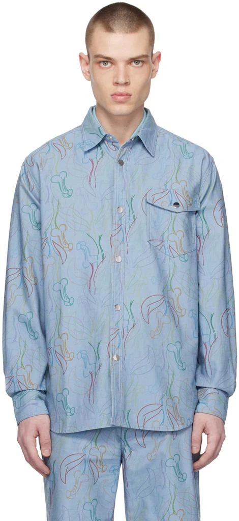 Viktor&Rolf Mister Mister Blue Floral Denim Shirt